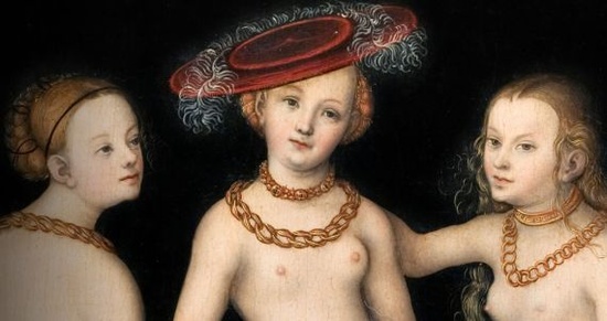 Musée du Louvre : Les Trois Grâces de Lucas Cranach - Détail -