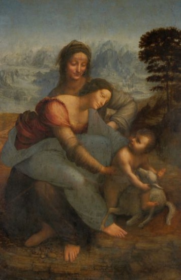 Musée du Louvre: Vierge à l'enfant avec Sainte-Anne de Léonard De Vinci 